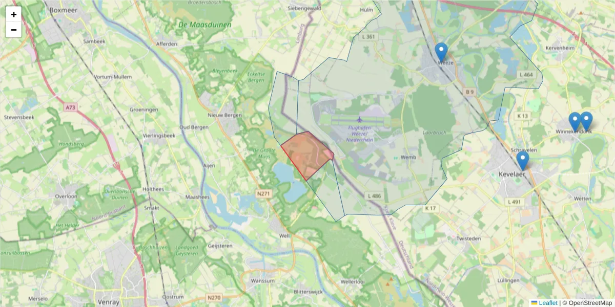 Karte des Postleitzahlen Bereichs  und der umliegenden Postleitzahlen in Deutschland