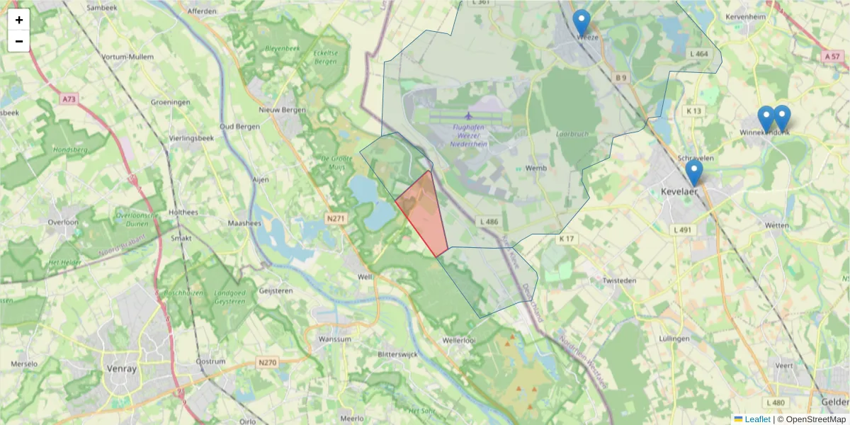 Karte des Postleitzahlen Bereichs  und der umliegenden Postleitzahlen in Deutschland