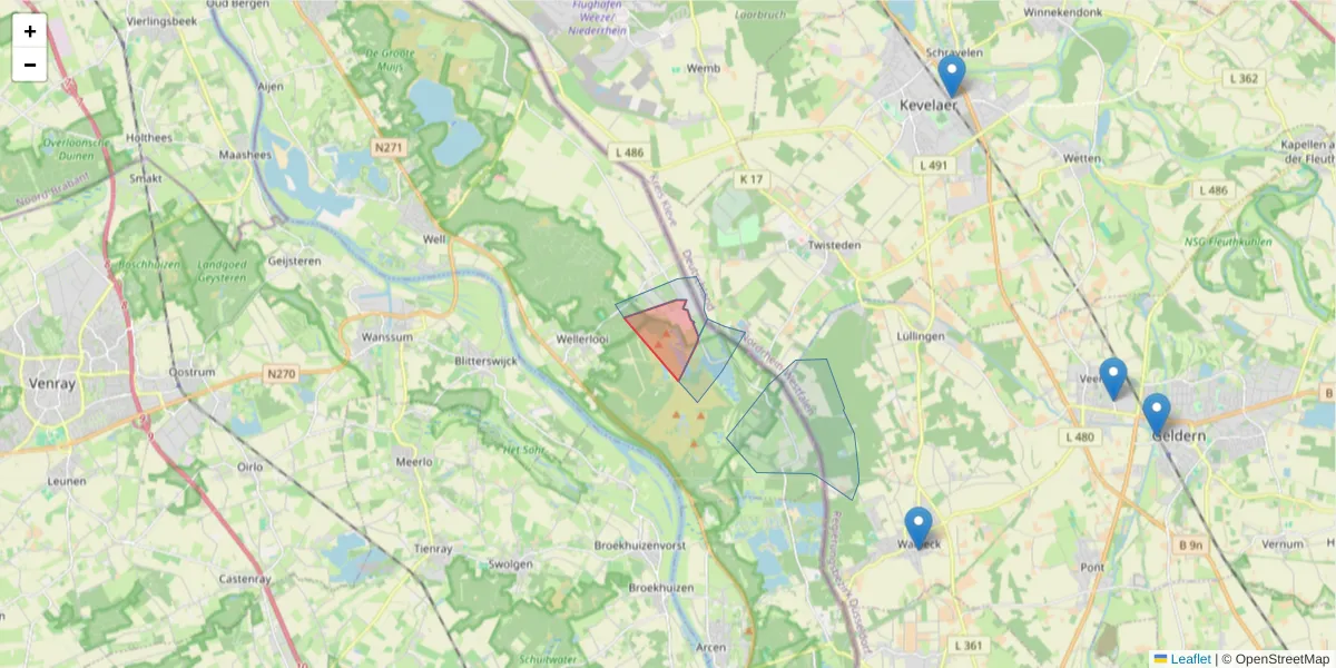 Karte des Postleitzahlen Bereichs  und der umliegenden Postleitzahlen in Deutschland