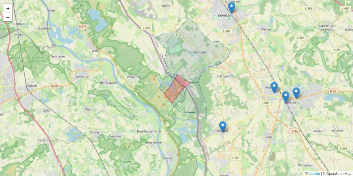 Karte des Postleitzahlen Bereichs  und der umliegenden Postleitzahlen in Deutschland