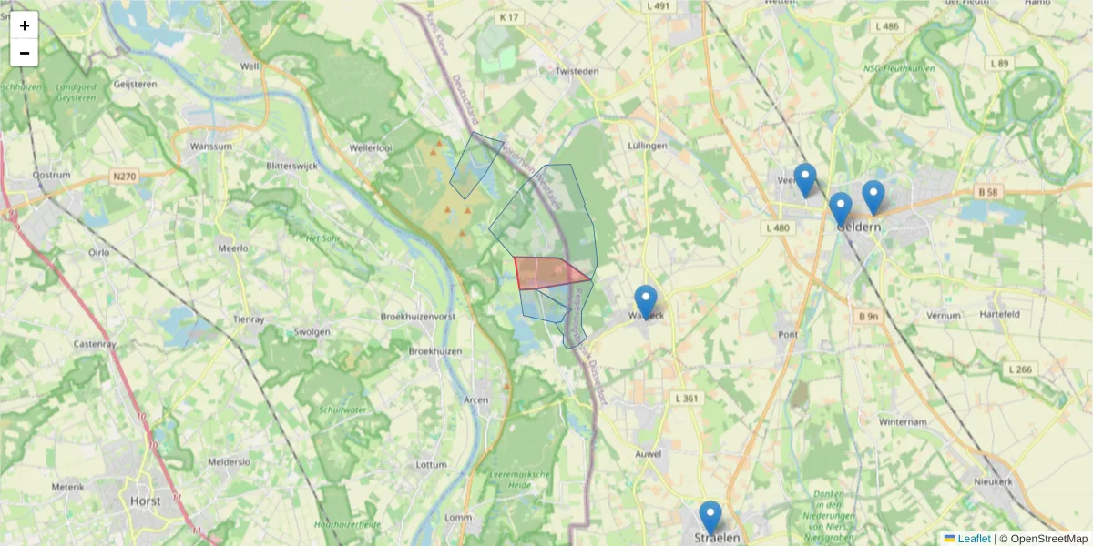 Karte des Postleitzahlen Bereichs  und der umliegenden Postleitzahlen in Deutschland