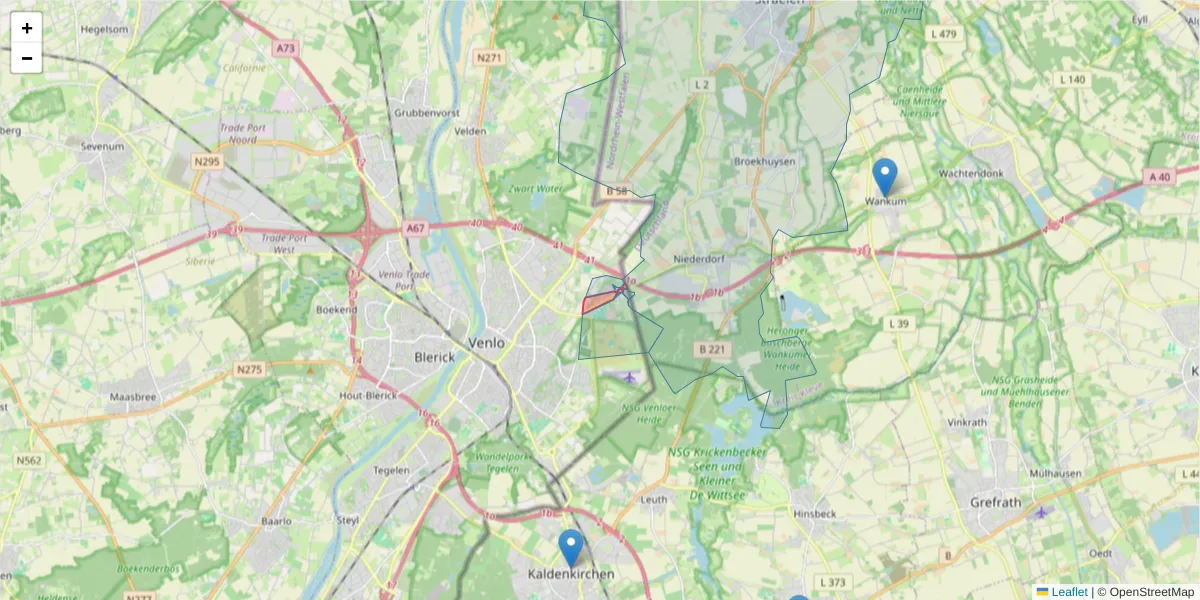 Karte des Postleitzahlen Bereichs  und der umliegenden Postleitzahlen in Deutschland