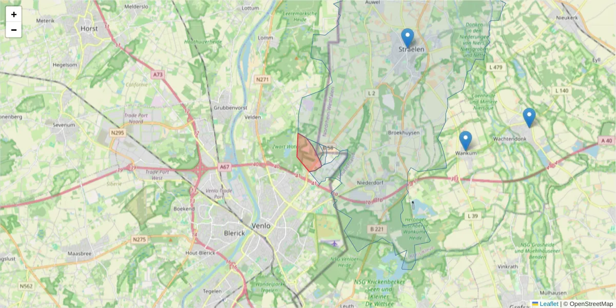 Karte des Postleitzahlen Bereichs  und der umliegenden Postleitzahlen in Deutschland