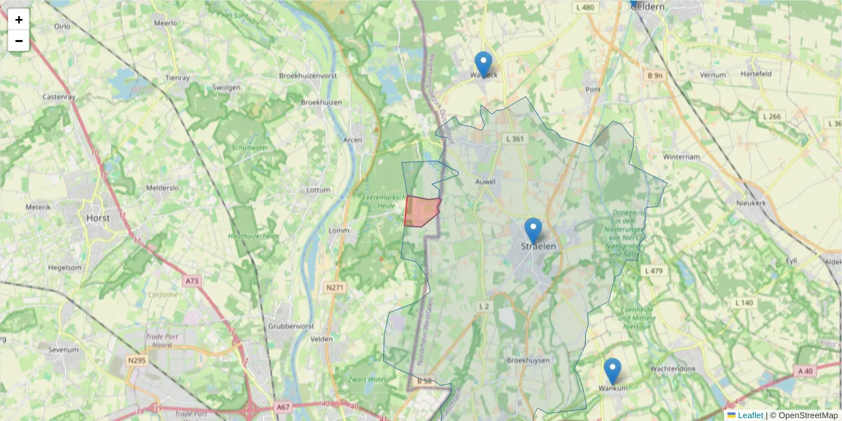 Karte des Postleitzahlen Bereichs  und der umliegenden Postleitzahlen in Deutschland