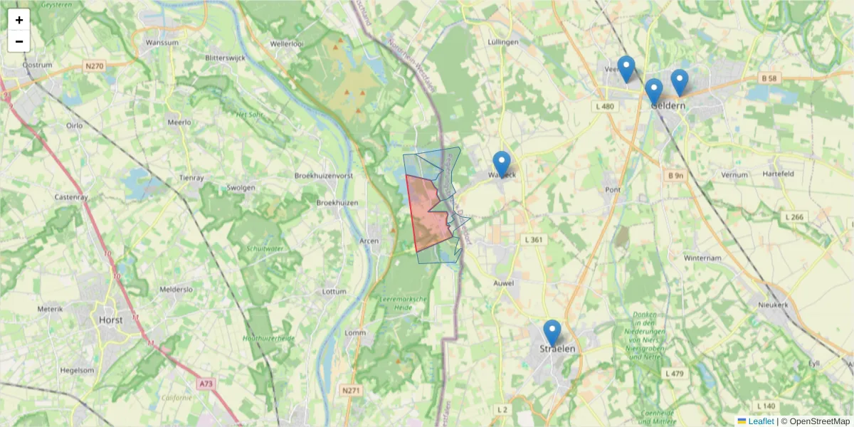 Karte des Postleitzahlen Bereichs  und der umliegenden Postleitzahlen in Deutschland