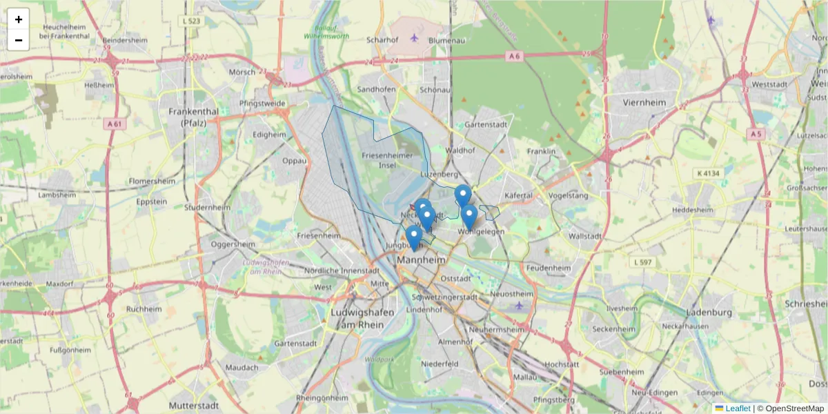 Karte des Postleitzahlen Bereichs  und der umliegenden Postleitzahlen in Deutschland
