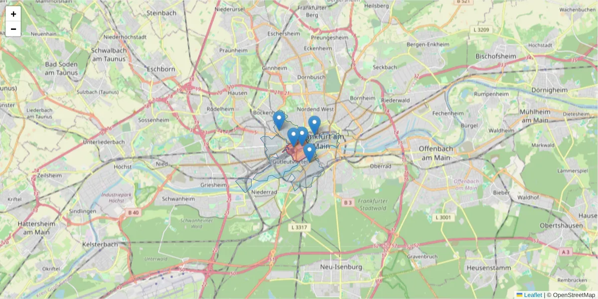 Karte des Postleitzahlen Bereichs  und der umliegenden Postleitzahlen in Deutschland