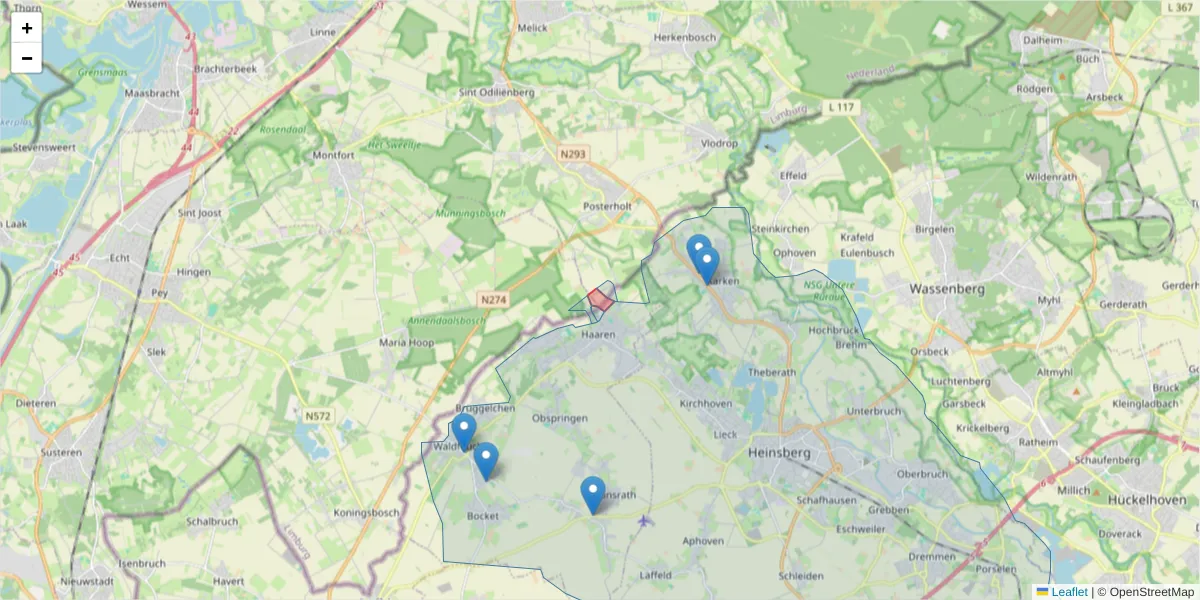 Karte des Postleitzahlen Bereichs  und der umliegenden Postleitzahlen in Deutschland