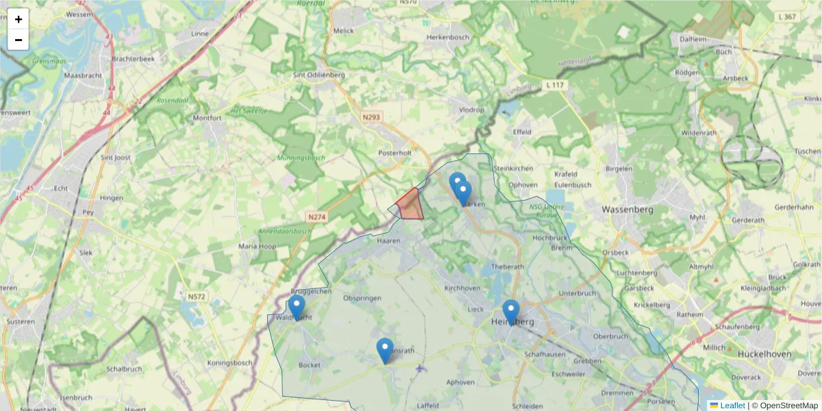 Karte des Postleitzahlen Bereichs  und der umliegenden Postleitzahlen in Deutschland