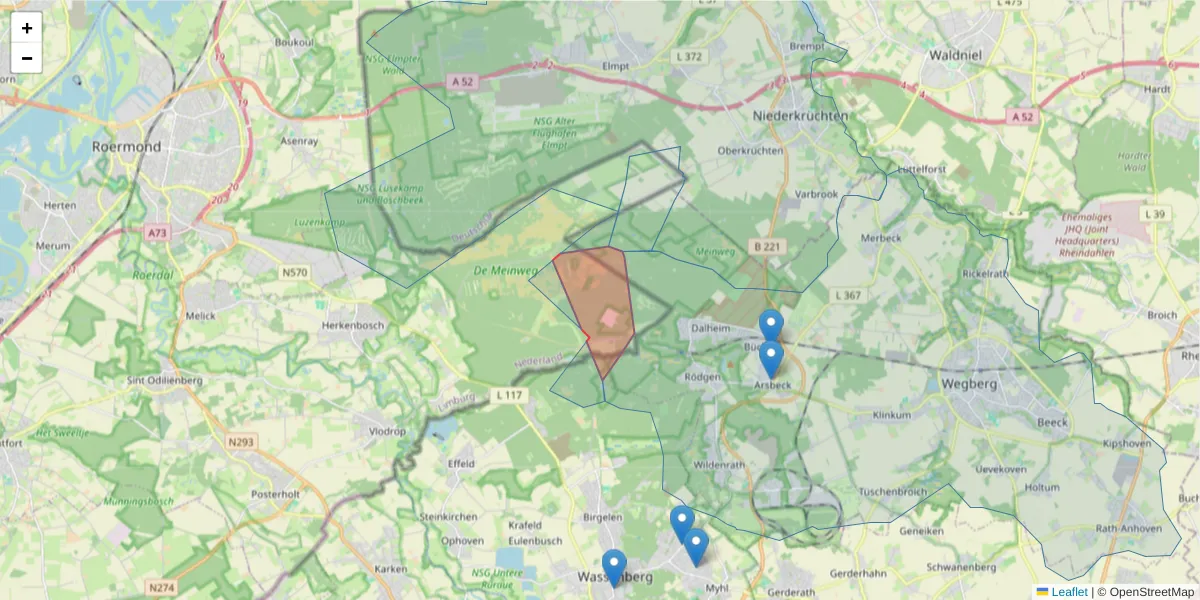 Karte des Postleitzahlen Bereichs  und der umliegenden Postleitzahlen in Deutschland
