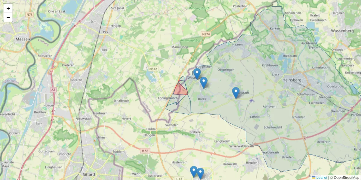 Karte des Postleitzahlen Bereichs  und der umliegenden Postleitzahlen in Deutschland