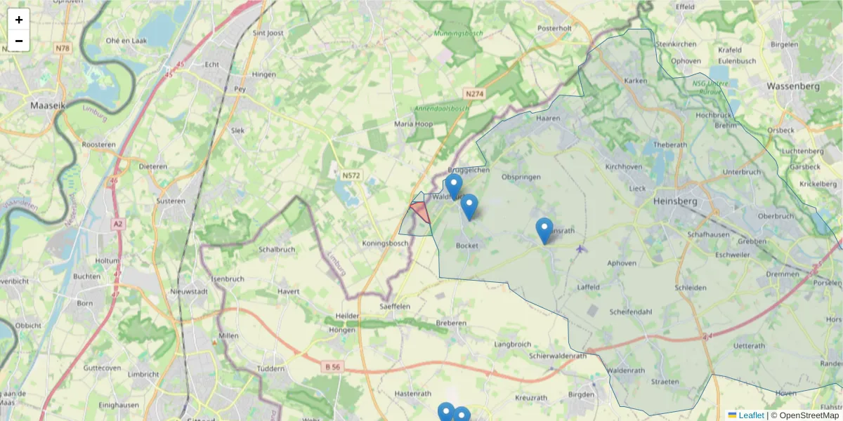 Karte des Postleitzahlen Bereichs  und der umliegenden Postleitzahlen in Deutschland