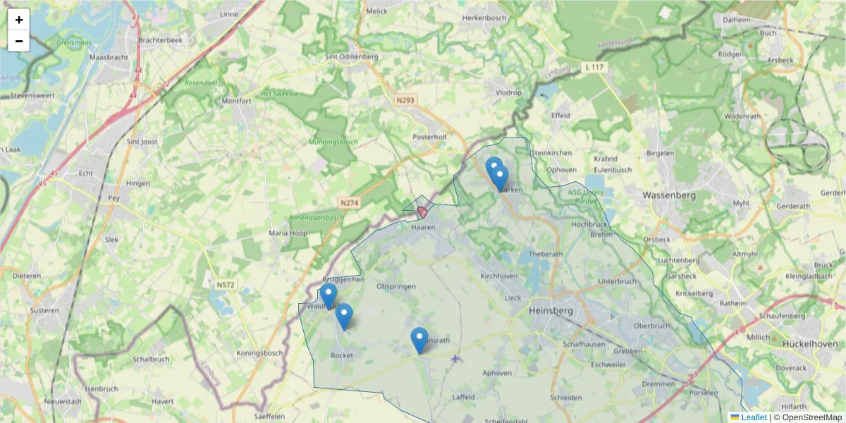 Karte des Postleitzahlen Bereichs  und der umliegenden Postleitzahlen in Deutschland