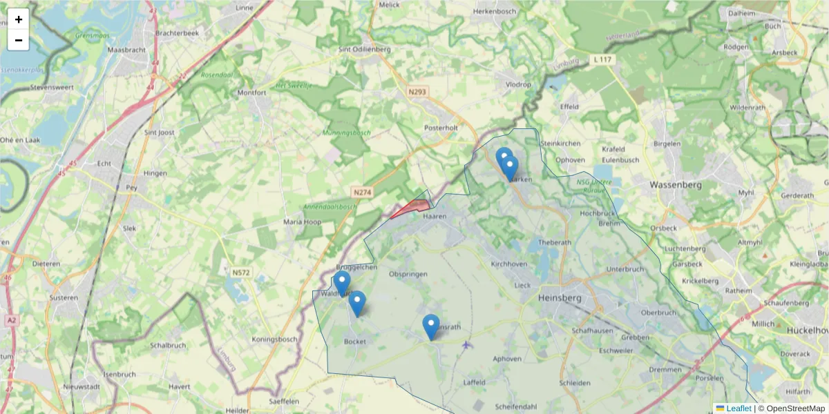 Karte des Postleitzahlen Bereichs  und der umliegenden Postleitzahlen in Deutschland