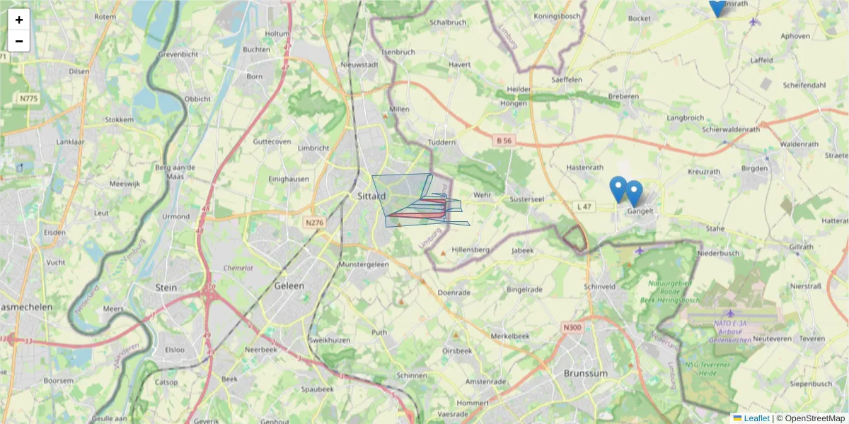 Karte des Postleitzahlen Bereichs  und der umliegenden Postleitzahlen in Deutschland