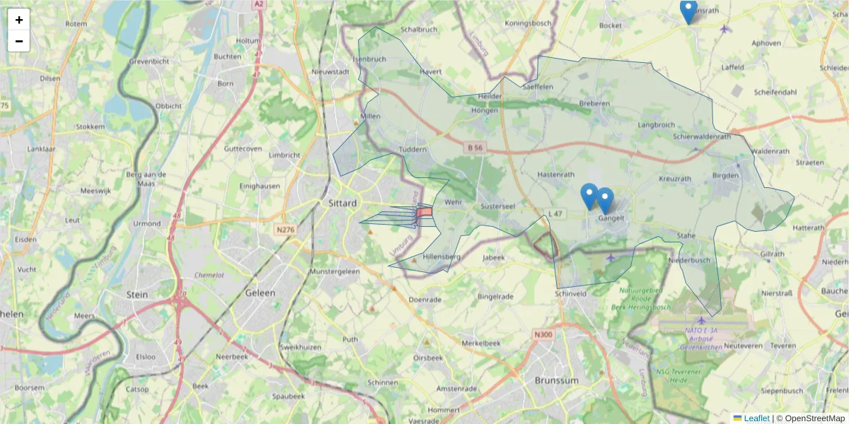 Karte des Postleitzahlen Bereichs  und der umliegenden Postleitzahlen in Deutschland