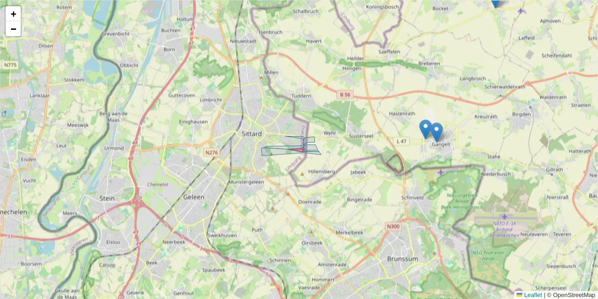 Karte des Postleitzahlen Bereichs  und der umliegenden Postleitzahlen in Deutschland