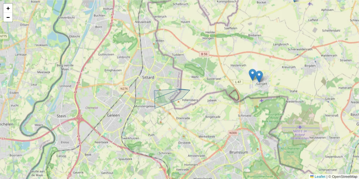 Karte des Postleitzahlen Bereichs  und der umliegenden Postleitzahlen in Deutschland