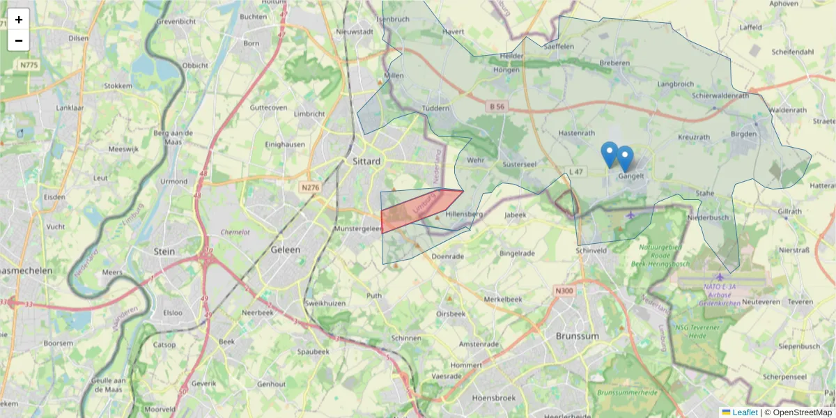 Karte des Postleitzahlen Bereichs  und der umliegenden Postleitzahlen in Deutschland