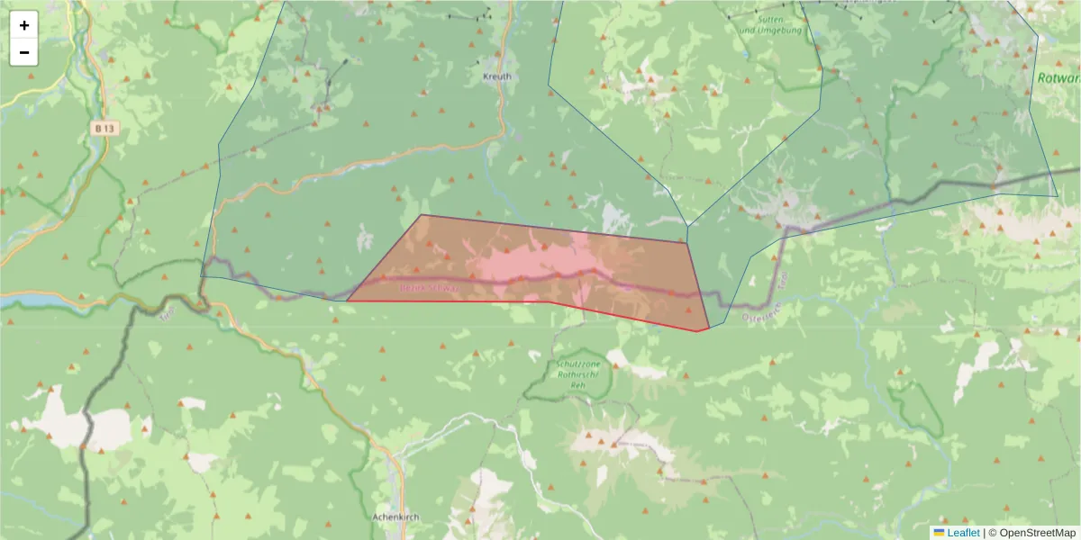 Karte des Postleitzahlen Bereichs  und der umliegenden Postleitzahlen in Deutschland