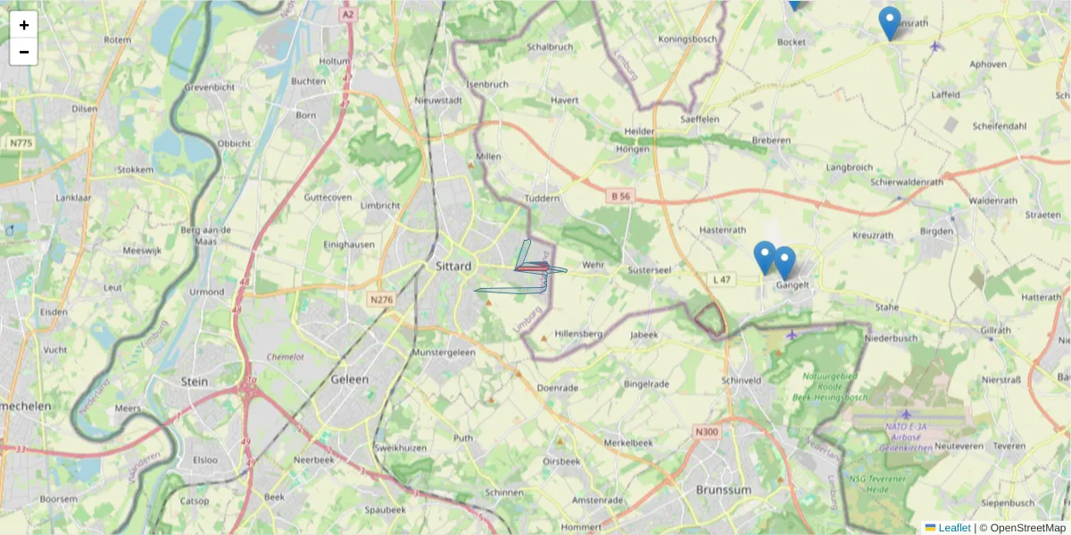 Karte des Postleitzahlen Bereichs  und der umliegenden Postleitzahlen in Deutschland