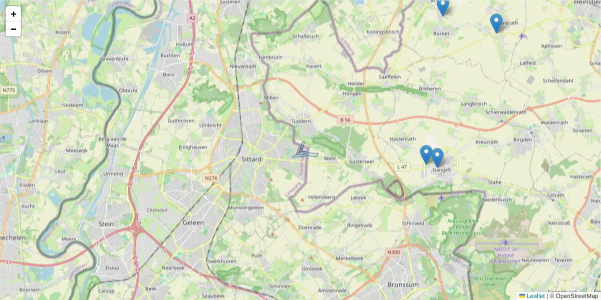 Karte des Postleitzahlen Bereichs  und der umliegenden Postleitzahlen in Deutschland