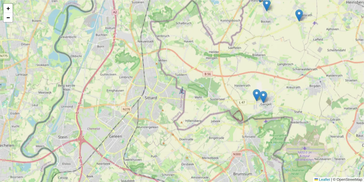 Karte des Postleitzahlen Bereichs  und der umliegenden Postleitzahlen in Deutschland