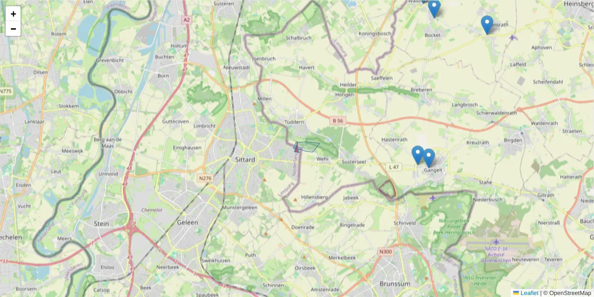 Karte des Postleitzahlen Bereichs  und der umliegenden Postleitzahlen in Deutschland