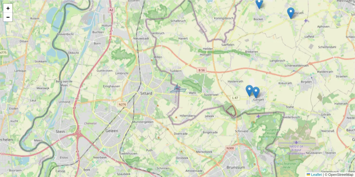 Karte des Postleitzahlen Bereichs  und der umliegenden Postleitzahlen in Deutschland