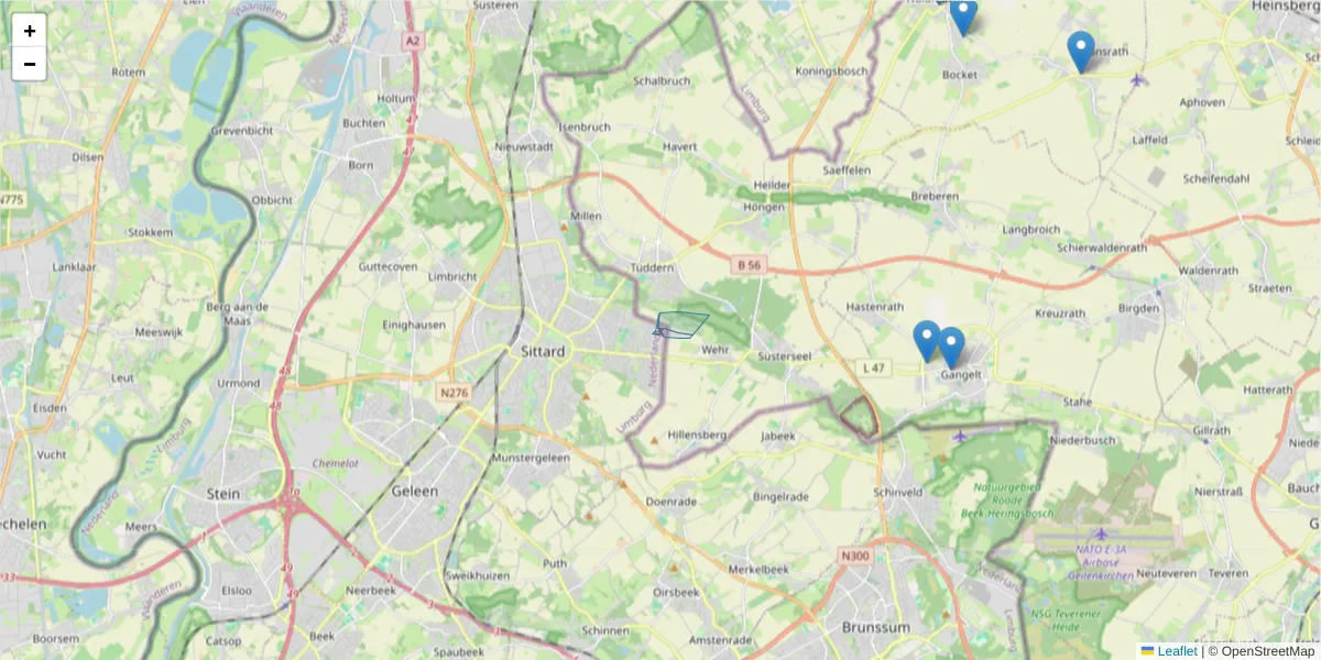 Karte des Postleitzahlen Bereichs  und der umliegenden Postleitzahlen in Deutschland