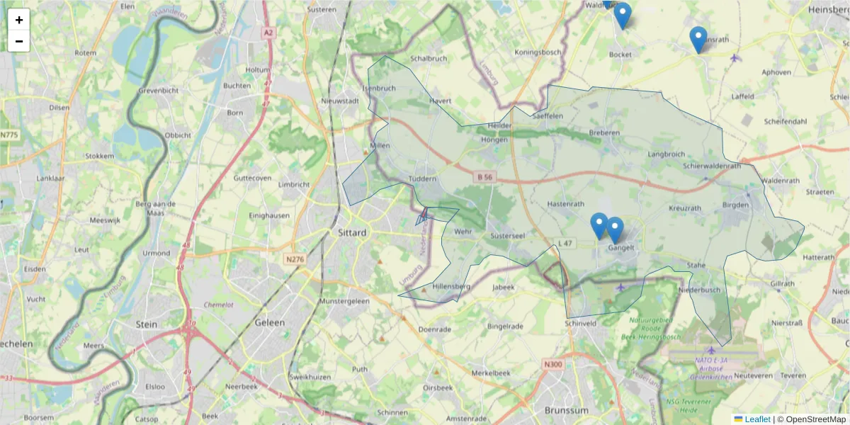 Karte des Postleitzahlen Bereichs  und der umliegenden Postleitzahlen in Deutschland