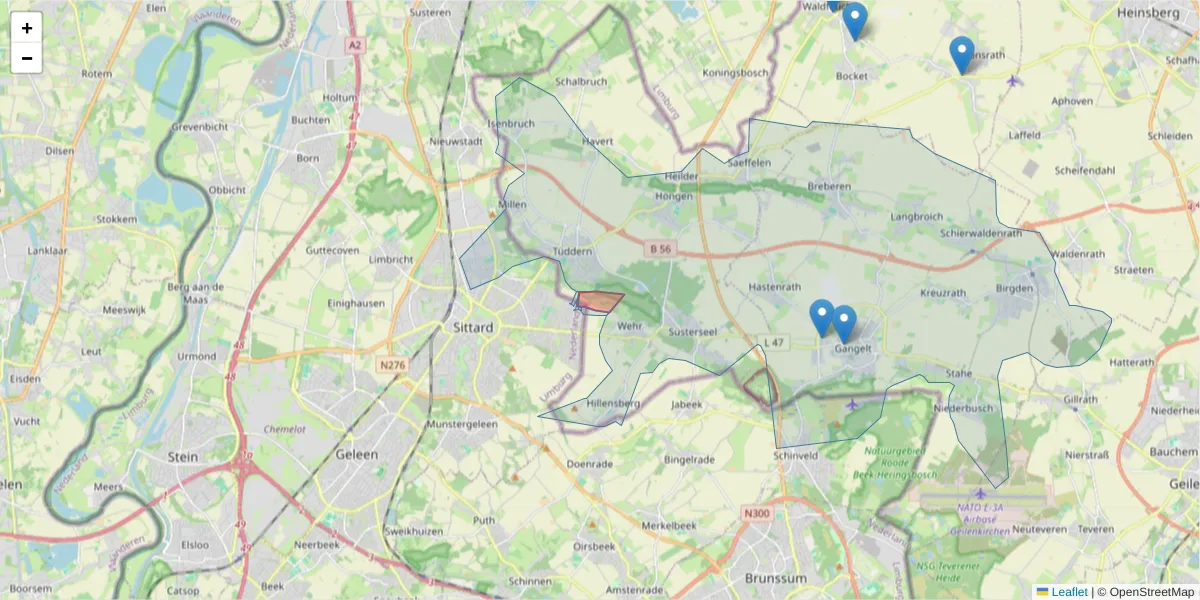 Karte des Postleitzahlen Bereichs  und der umliegenden Postleitzahlen in Deutschland