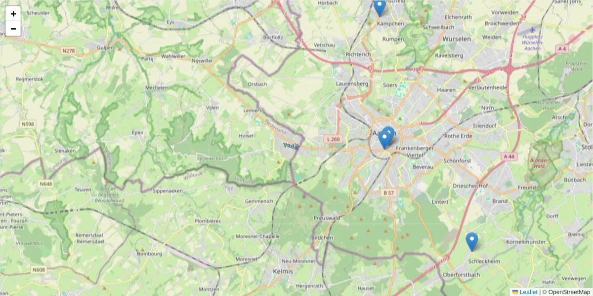 Karte des Postleitzahlen Bereichs  und der umliegenden Postleitzahlen in Deutschland