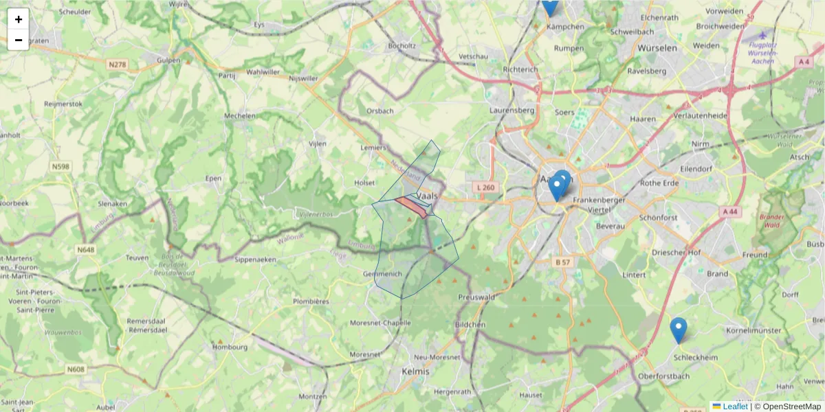 Karte des Postleitzahlen Bereichs  und der umliegenden Postleitzahlen in Deutschland