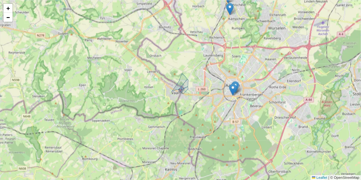 Karte des Postleitzahlen Bereichs  und der umliegenden Postleitzahlen in Deutschland