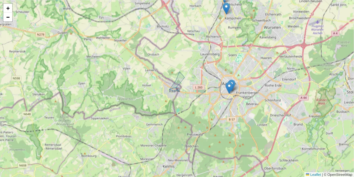 Karte des Postleitzahlen Bereichs  und der umliegenden Postleitzahlen in Deutschland