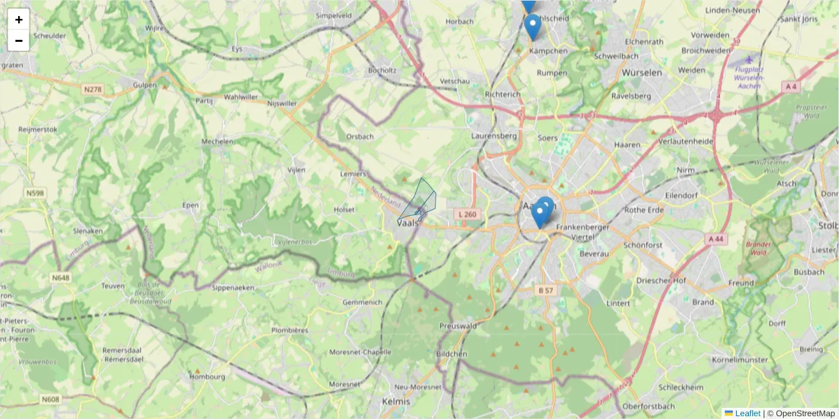 Karte des Postleitzahlen Bereichs  und der umliegenden Postleitzahlen in Deutschland