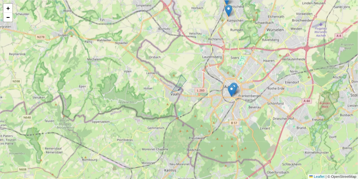 Karte des Postleitzahlen Bereichs  und der umliegenden Postleitzahlen in Deutschland