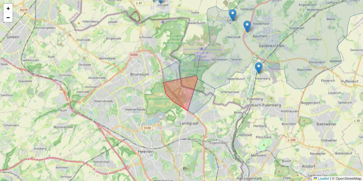 Karte des Postleitzahlen Bereichs  und der umliegenden Postleitzahlen in Deutschland