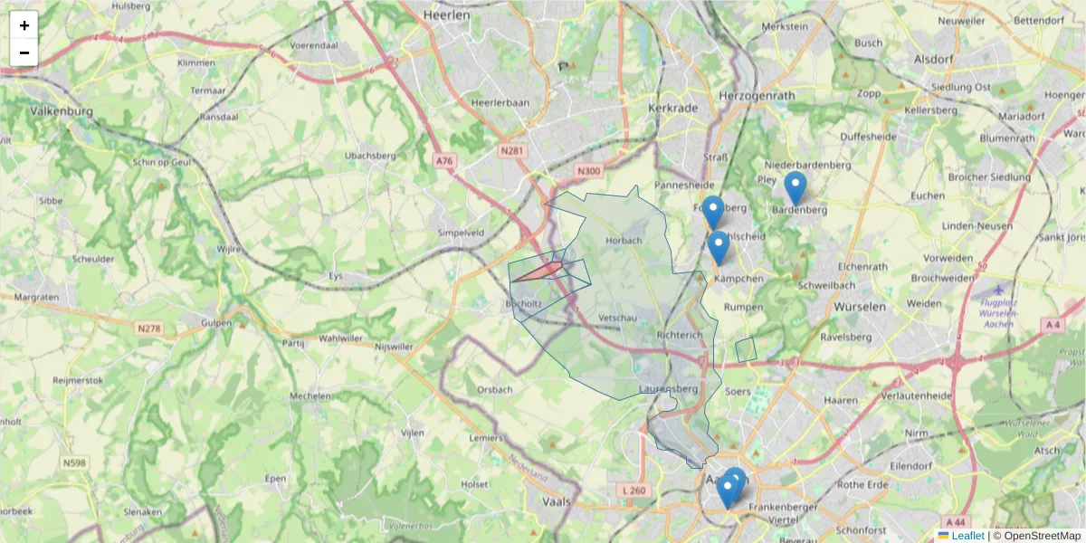 Karte des Postleitzahlen Bereichs  und der umliegenden Postleitzahlen in Deutschland