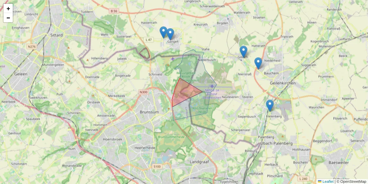 Karte des Postleitzahlen Bereichs  und der umliegenden Postleitzahlen in Deutschland