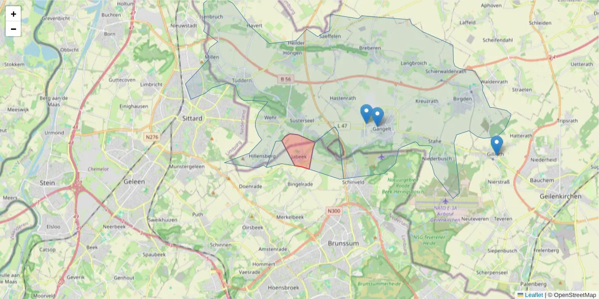 Karte des Postleitzahlen Bereichs  und der umliegenden Postleitzahlen in Deutschland