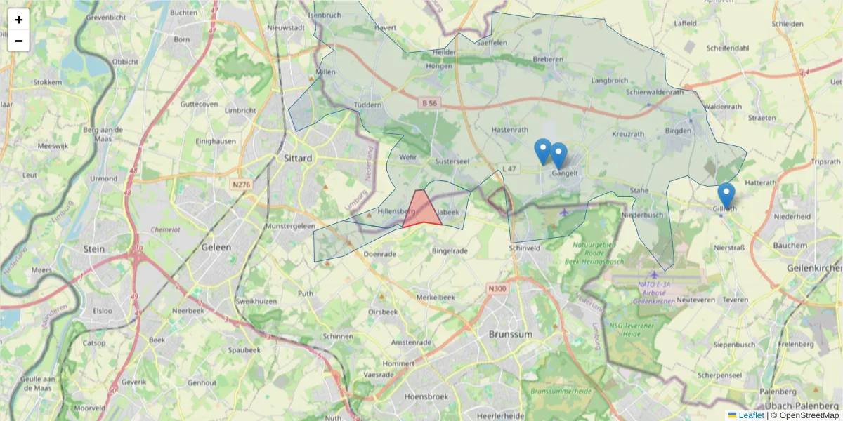 Karte des Postleitzahlen Bereichs  und der umliegenden Postleitzahlen in Deutschland