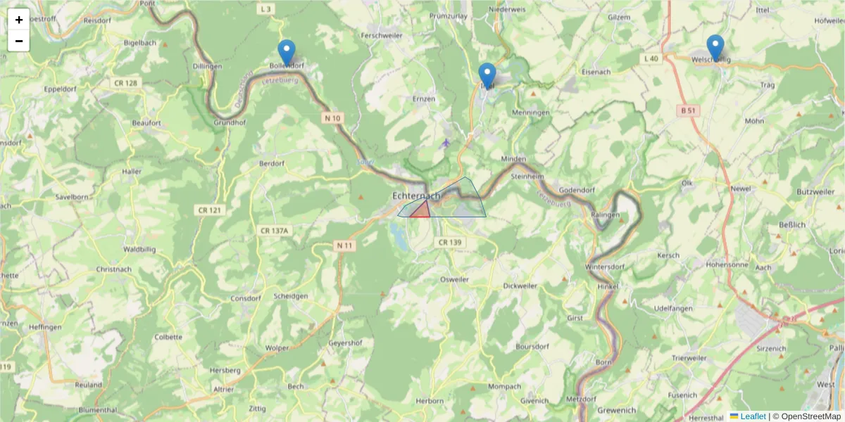 Karte des Postleitzahlen Bereichs  und der umliegenden Postleitzahlen in Deutschland