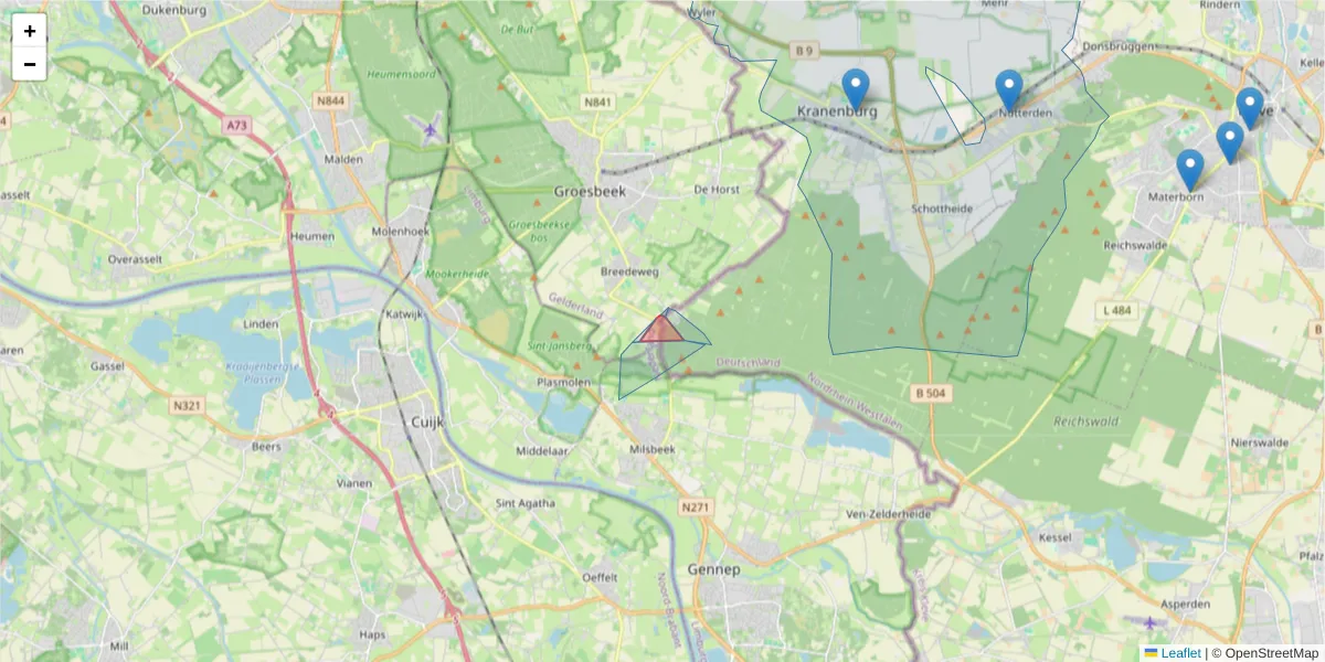 Karte des Postleitzahlen Bereichs  und der umliegenden Postleitzahlen in Deutschland