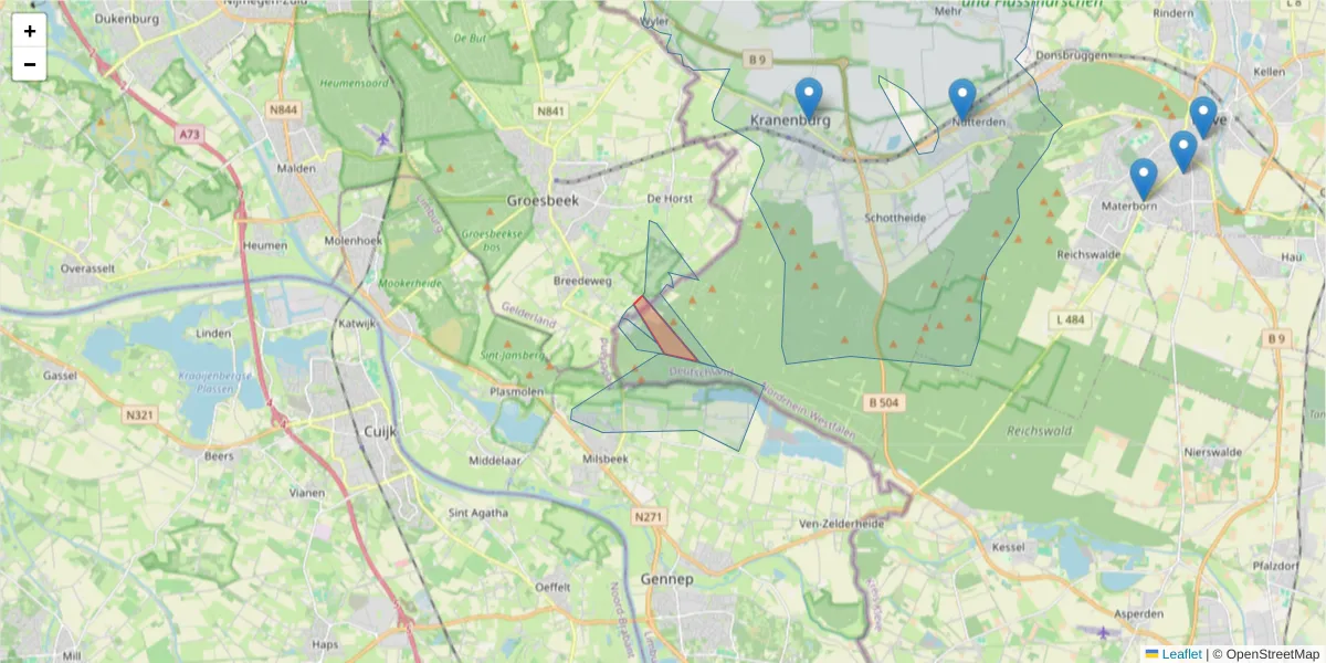 Karte des Postleitzahlen Bereichs  und der umliegenden Postleitzahlen in Deutschland