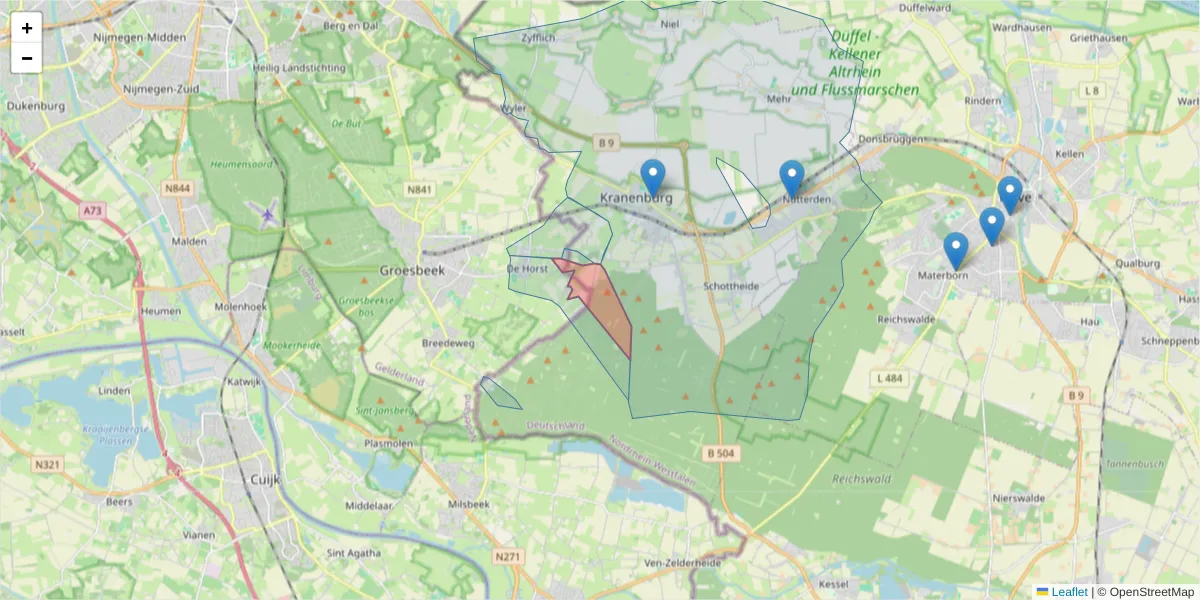 Karte des Postleitzahlen Bereichs  und der umliegenden Postleitzahlen in Deutschland