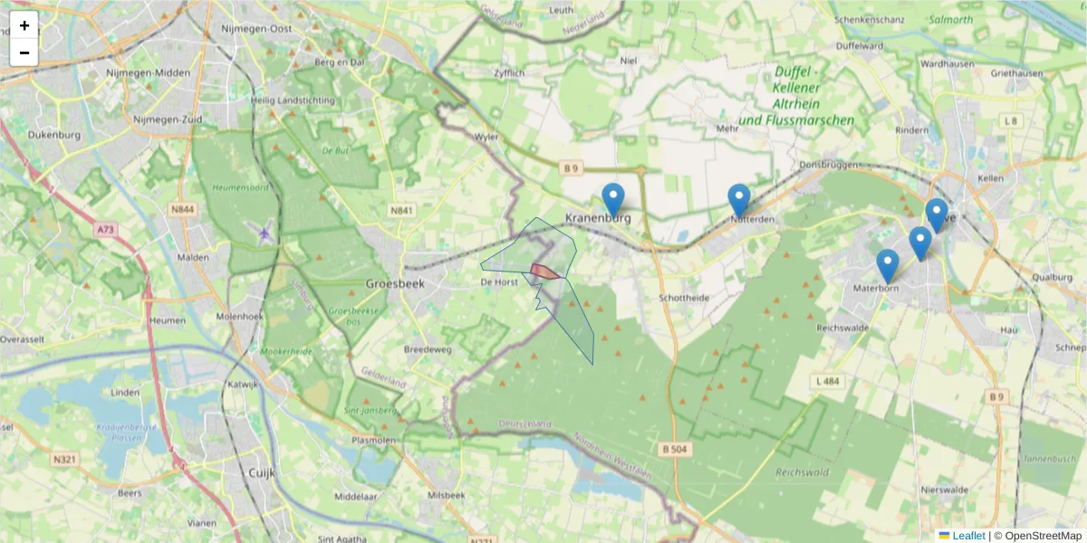 Karte des Postleitzahlen Bereichs  und der umliegenden Postleitzahlen in Deutschland