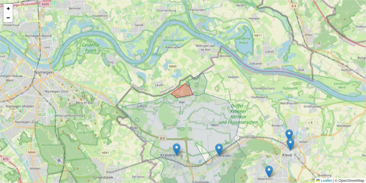 Karte des Postleitzahlen Bereichs  und der umliegenden Postleitzahlen in Deutschland