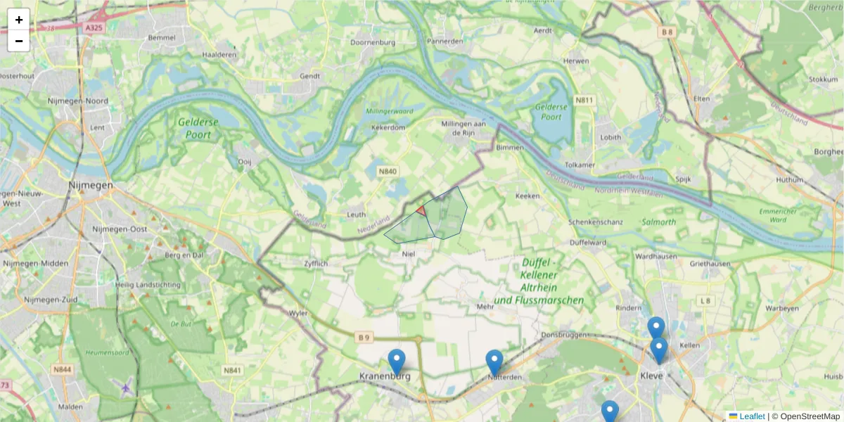 Karte des Postleitzahlen Bereichs  und der umliegenden Postleitzahlen in Deutschland